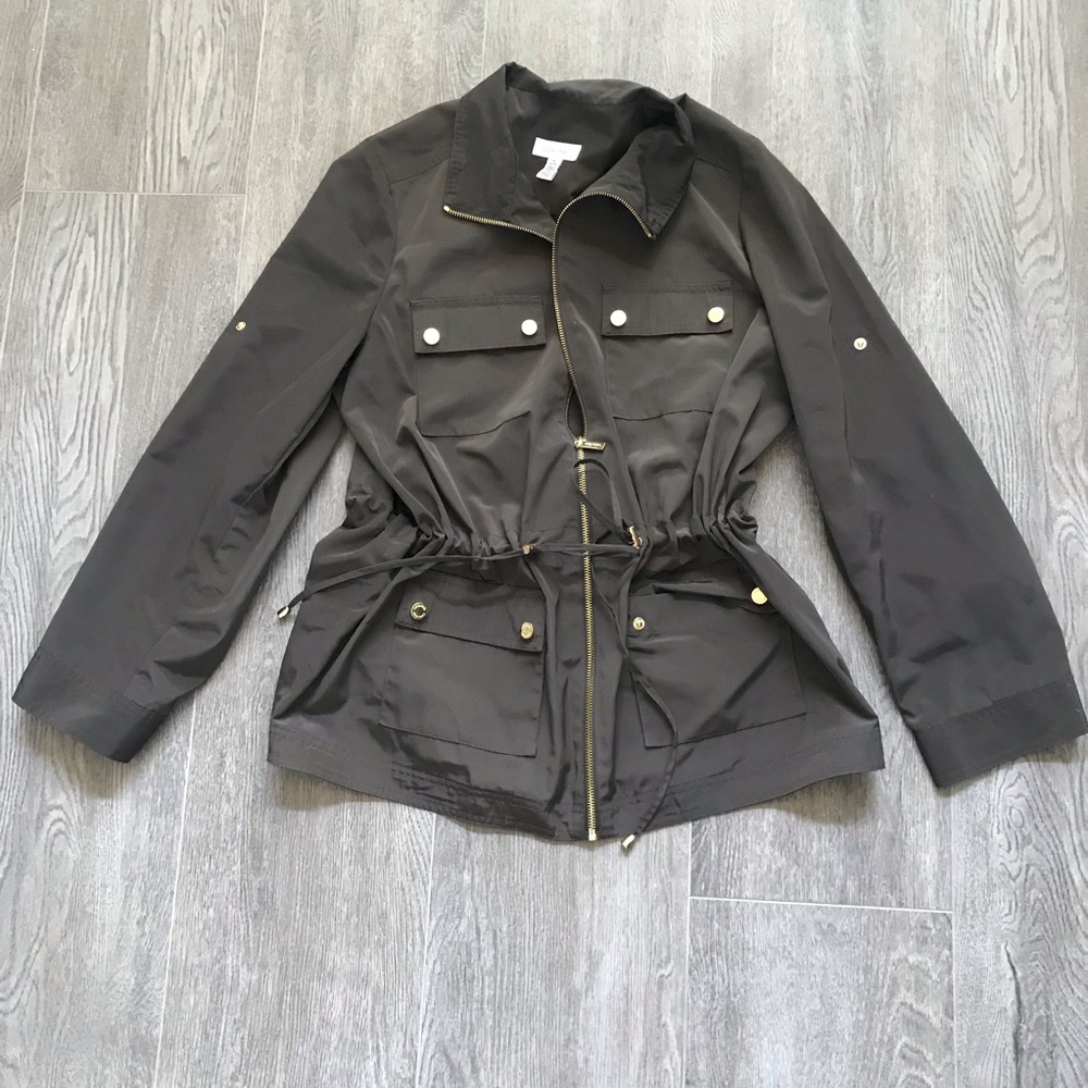 NWOT Calvin Klein Olive green polyester jacket